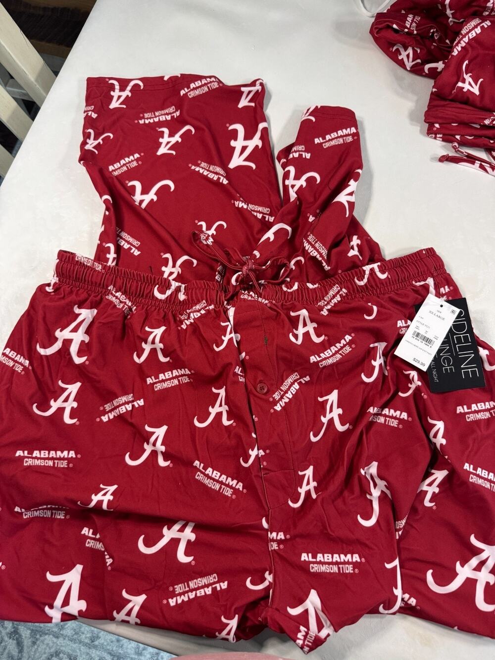 Alabama Crimson Tide Pajama Lounge Pants Mens Small Red All Over Logo Sleepwear